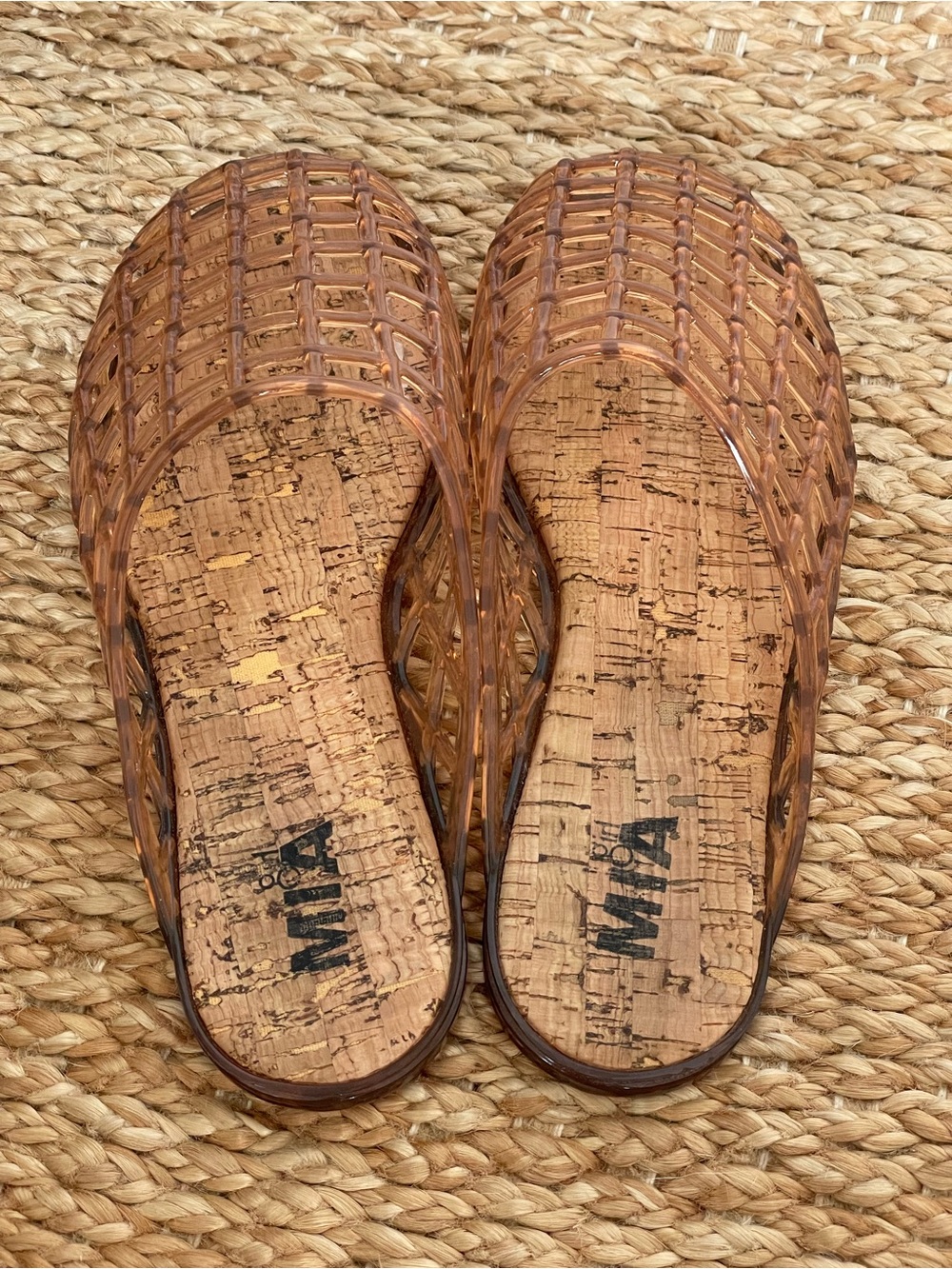 Brown Woven Jelly Mules Slip On Flats Size 9 - Picture 7 of 8